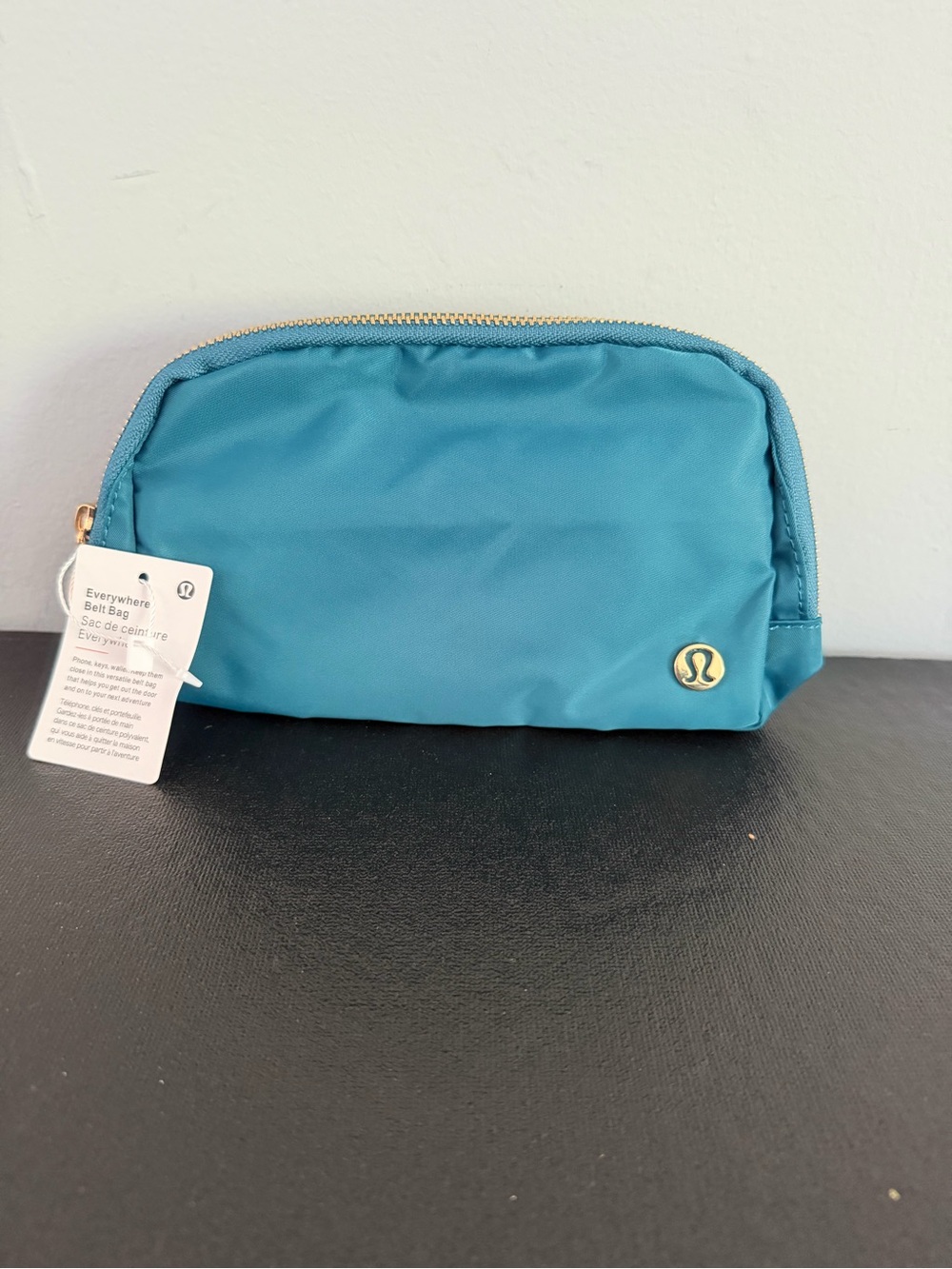 lululemon athletica Teal Cosmetic Pouch with Gold Logo